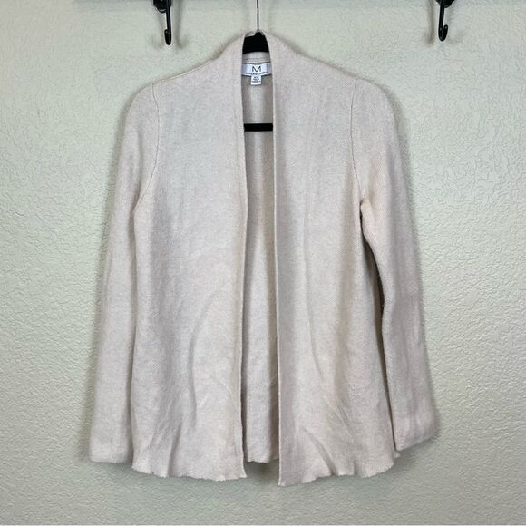 Magaschoni Open Front Long Sleeve Cardigan in Cream size Medium - Picture 4 of 12